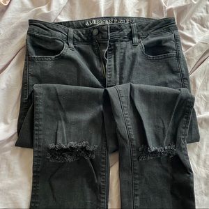 Black American Eagle High Waisted Jeans